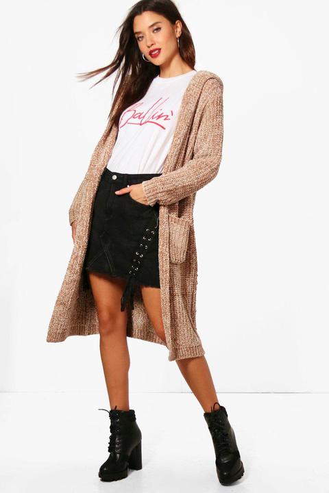 Gabbie Chenille Hooded Cardigan