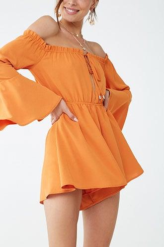 forever 21 orange romper