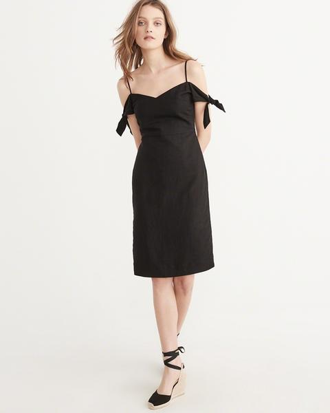 Tie-shoulder Midi Dress