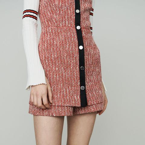 maje red tweed dress