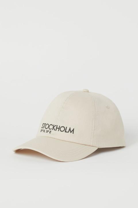 Casquette En Coton - Beige