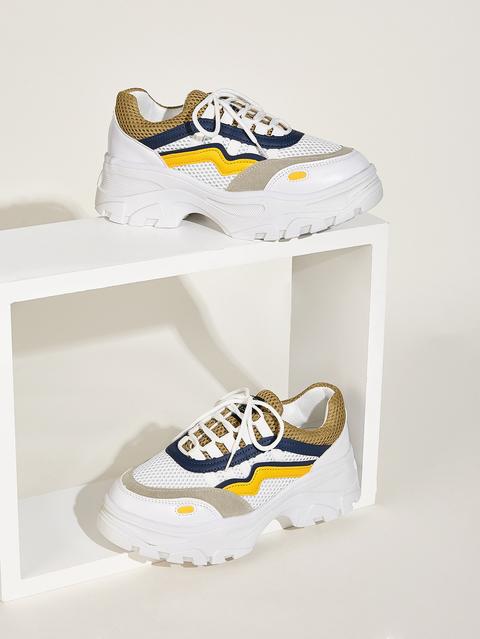Scarpe Da Ginnastica Con Suola Spessa E Lacci Frontali