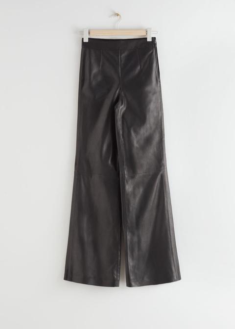 Flared Leather Trousers