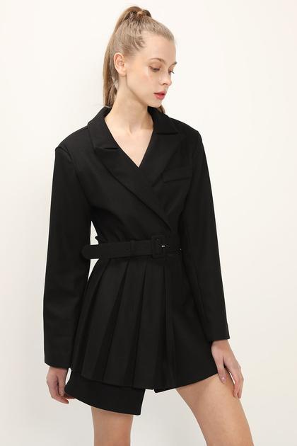 Evelynn Pleated Jacket Dress