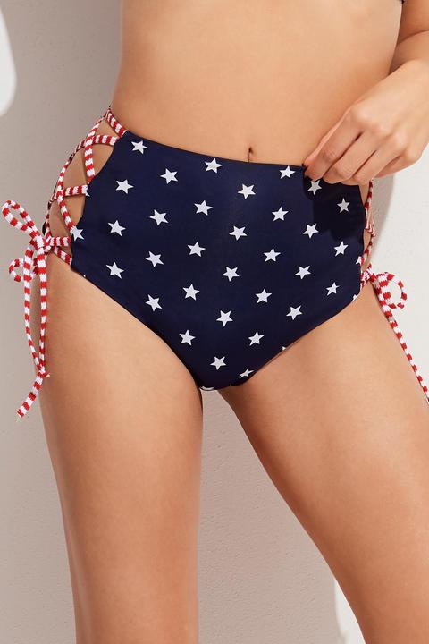 Bikini Slip Alto Incrocio Laterale Stars&stripes