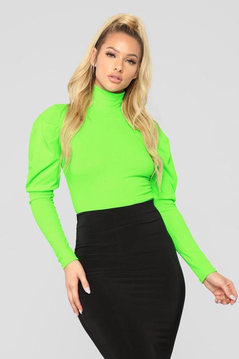 Living Fancy Top - Neon Green