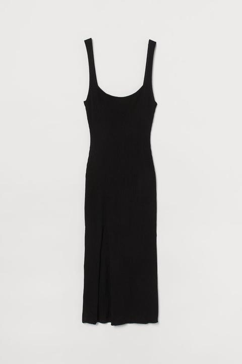 Vestido De Canalé - Negro