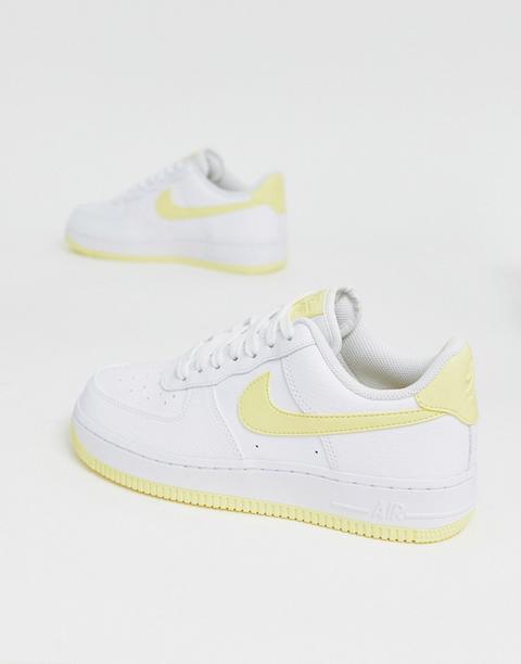 Nike White And Yellow Air Force 1 '07 