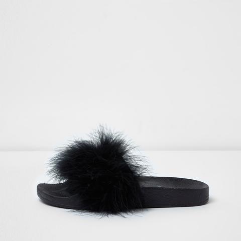 Black Fluffy Sliders