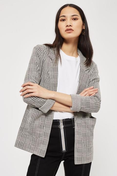 Petite Check Blazer