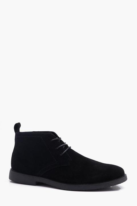 Mens Black Desert Boots, Black