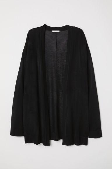 H & M - Cardigan In Maglia Fine - Nero