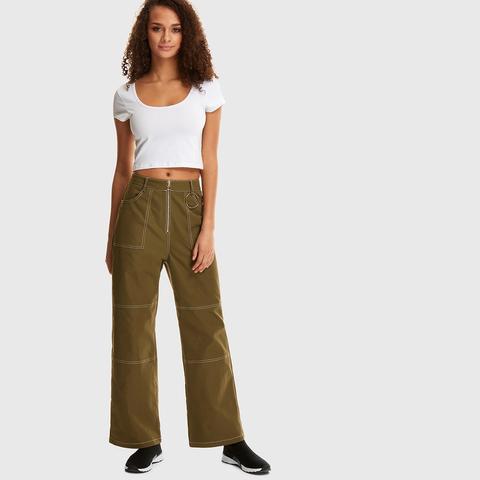 exposed zipper pants