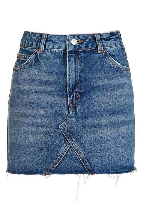 Moto Denim High Waist Pelmet Skirt