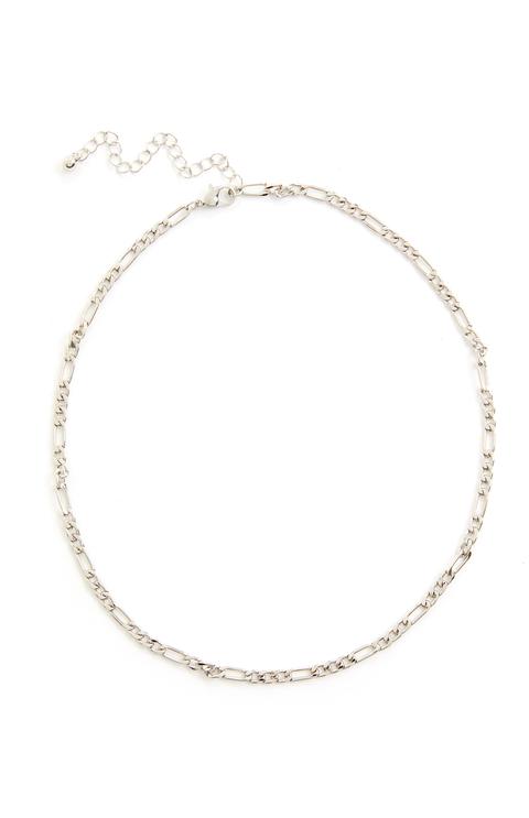 Silvertone Delicate Curb Chain Necklace