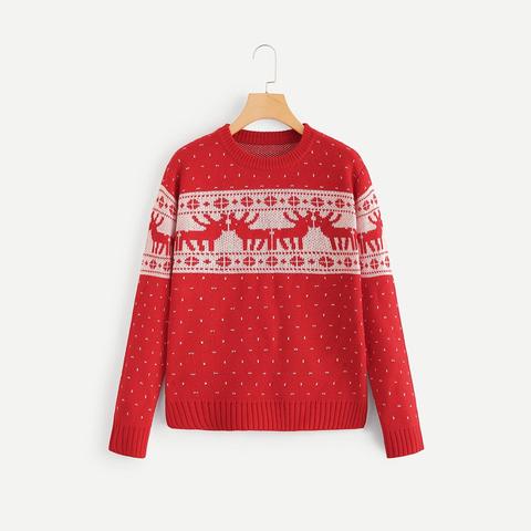 Maglione Da Ragazza Di Natale Bicolore from SheIn on 21 Buttons