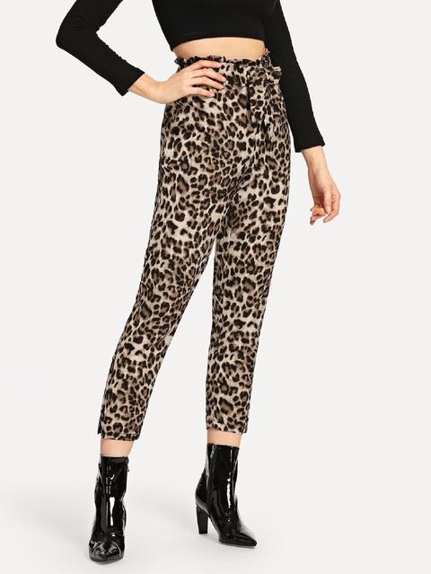 Pantaloni Con Stampa Di Leoparda