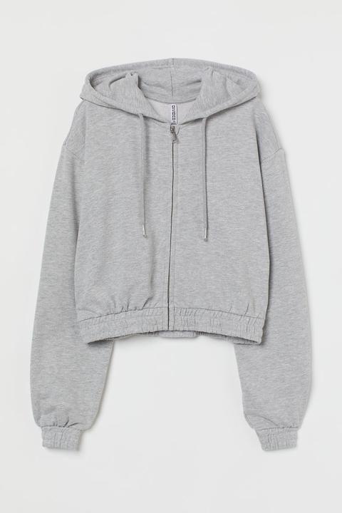 Chaqueta Sudadera Cropped - Gris