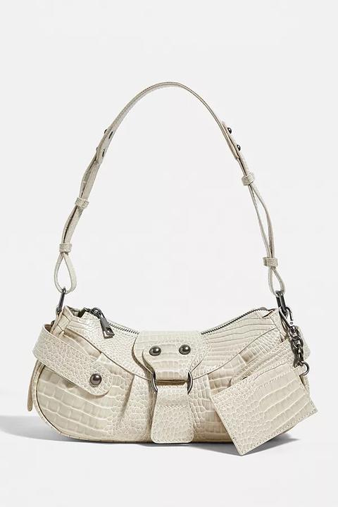 Uo Y2k Biker Shoulder Bag - White All At Urban Outfitters