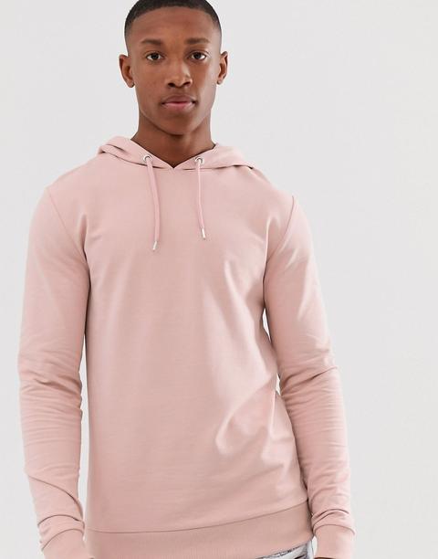 Sudadera Con Capucha Ajustada En Rosa Polvareda De Asos Design