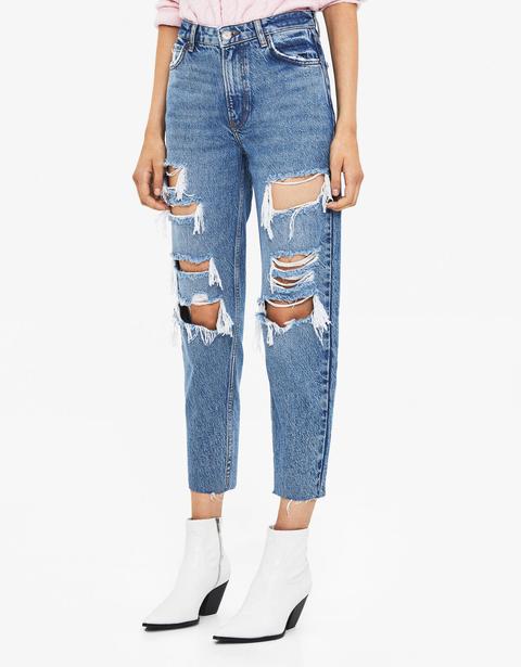 Jean Mom Fit Déchiré