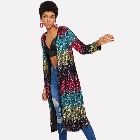 Casuale Blocco Di Colore Cappotti Multicolore Cappotto