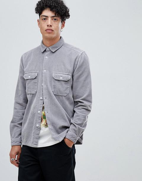 Sobrecamisa De Pana En Gris De Asos Design