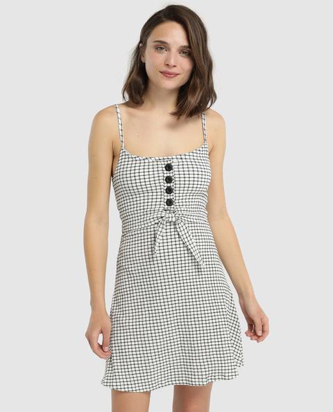 Easy Wear - Vestido De Cuadros Con Lazada