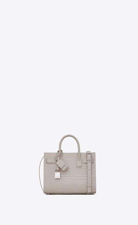 Classic Nano Sac De Jour In Shiny Crocodile-embossed Leather