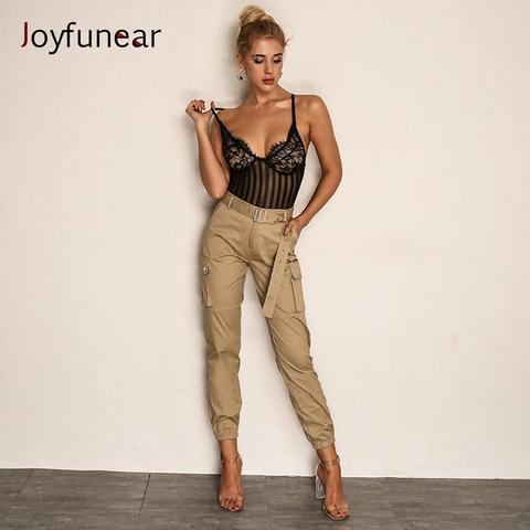 Joyfunear Pantaloni Con Cintura Con Orlo Elastica Con Tasca Laterale