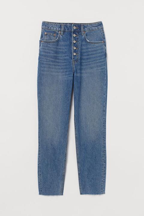 Slim Mom High Ankle Jeans - Azul