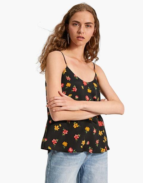 Top Lingerie A Fiori Nero