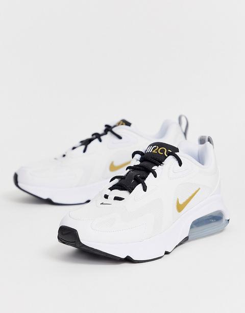 white and gold air max 200