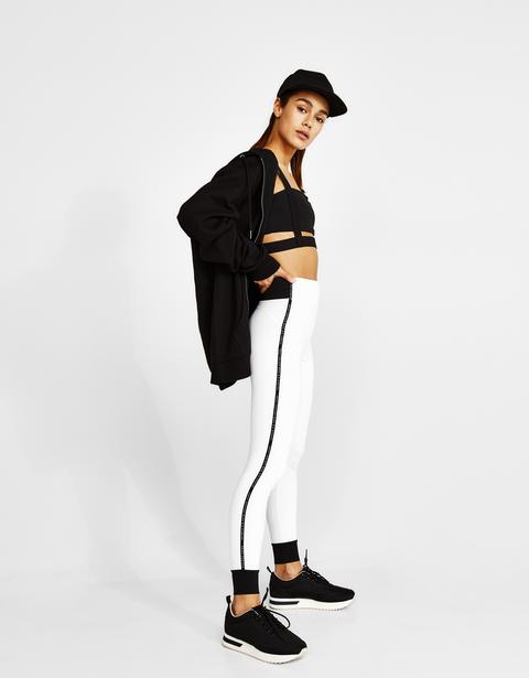 Leggings Sport Con Striscia A Contrasto