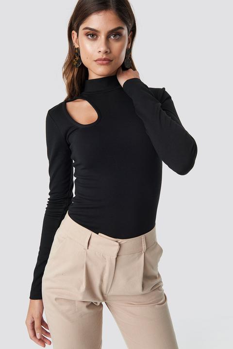 Na-kd Party Shoulder Cut Out Top - Black