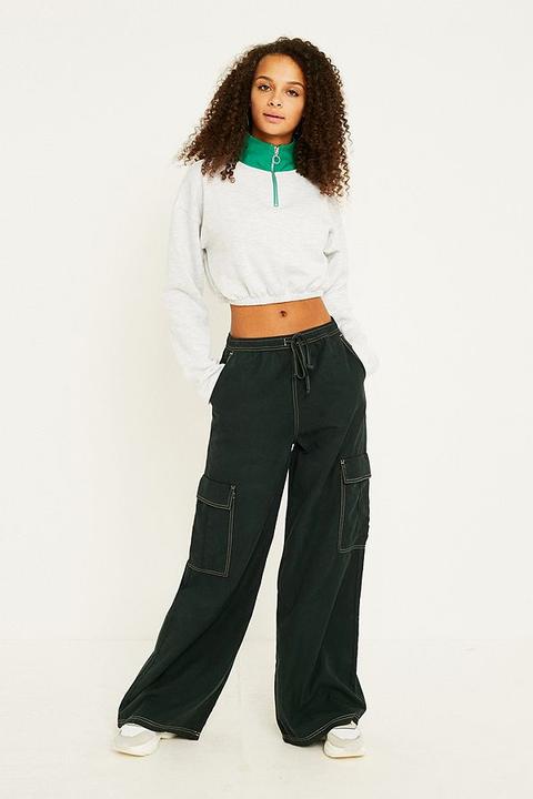 Uo Khaki Utility Puddle Trousers