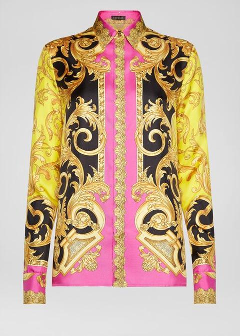 Barocco Femme Print Silk Shirt