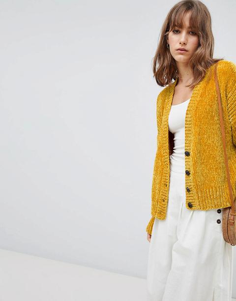 chenille cropped cardigan