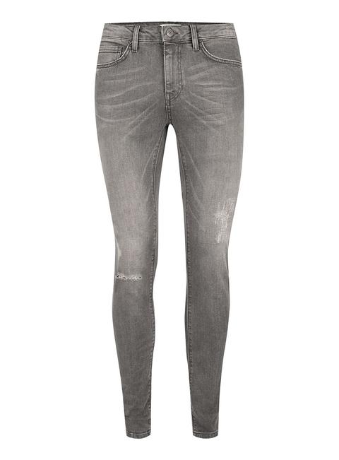 Grey Ripped Spray On Skinny Jeans