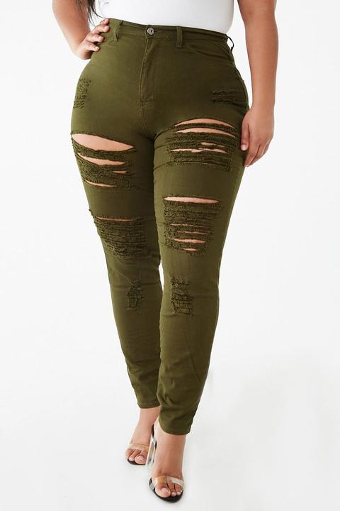 olive distressed jeans