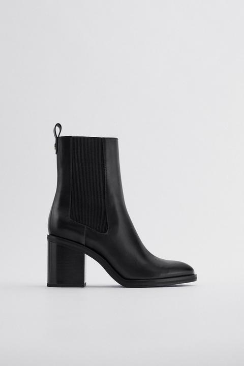 Stretch Fabric Chunky Heeled Ankle Boots