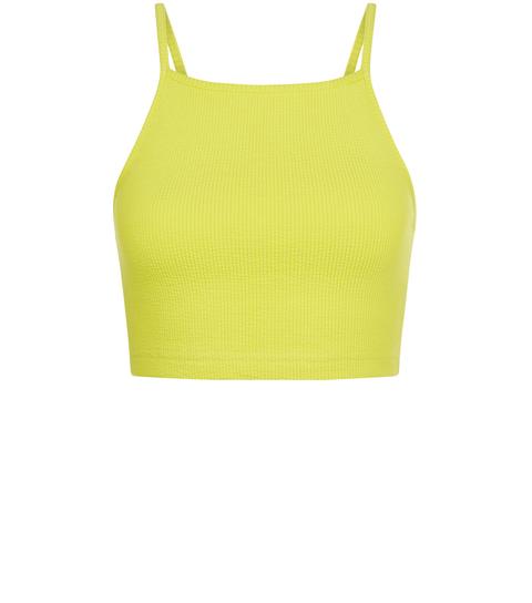 yellow ribbed crop top