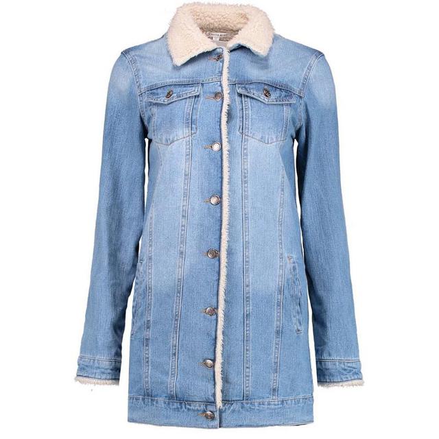 longline borg denim jacket
