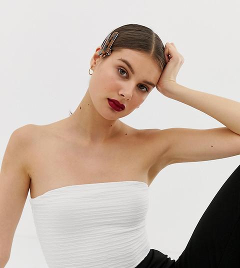 River Island - Top Corto A Fascia Bianco - Bianco