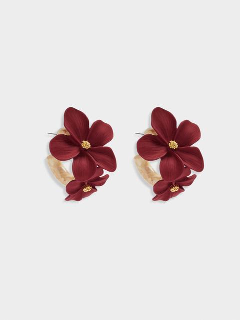 Pendientes De Aro Con Flores