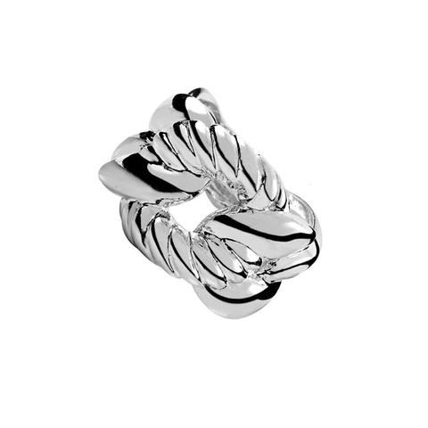 Anillo Eslabones Liso Gallón Plata