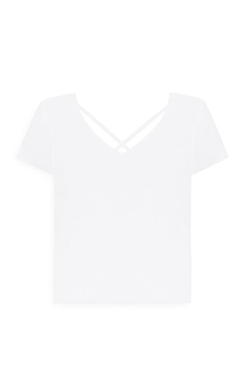 Camiseta Blanca Con Tirantes Cruzados