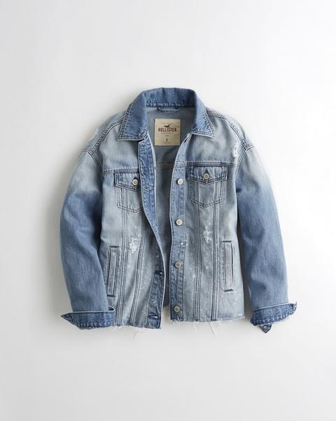 hollister ripped denim jacket