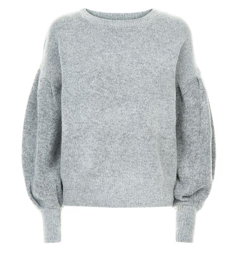 Blue Vanilla Grey Balloon Sleeve Jumper