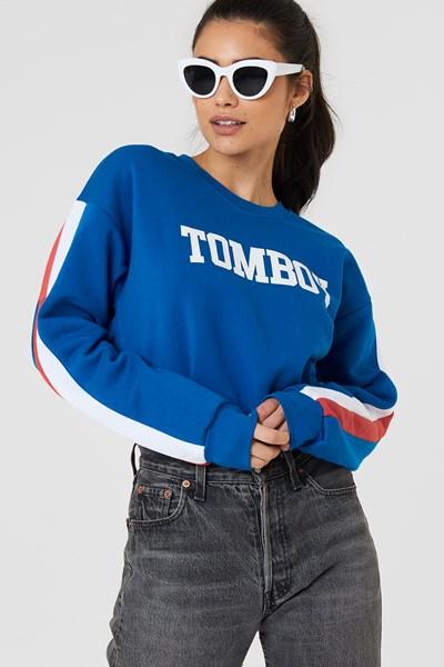 Colourful Rebel Tomboy Oversized Sweater - Blue